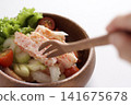 Crab stick and celery salad 141675678