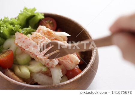 Crab stick and celery salad Crab stick and celery salad 141675678