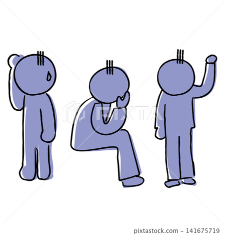 負面情緒人物的插圖 負面情緒人物的插圖 141675719