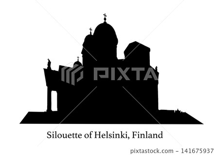 The silouette illustration of the cathedral of Helsinki, Finland. The silouette illustration of the cathedral of Helsinki, Finland. 141675937