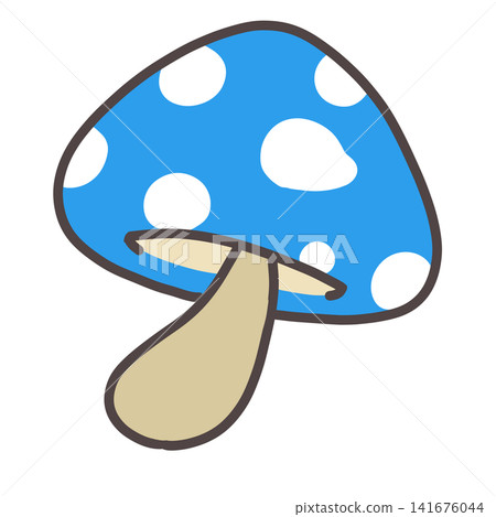 Illustration of a light blue polka-dot mushroom Illustration of a light blue polka-dot mushroom 141676044