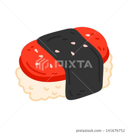 illustration of spam musubi with nori asian cuisine illustration of spam musubi with nori asian cuisine 141676752