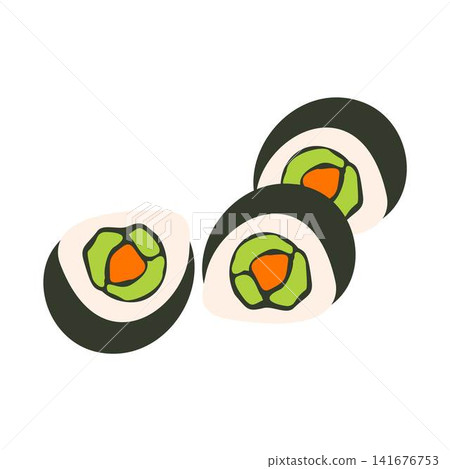illustration of sushi rolls japanese food illustration of sushi rolls japanese food 141676753