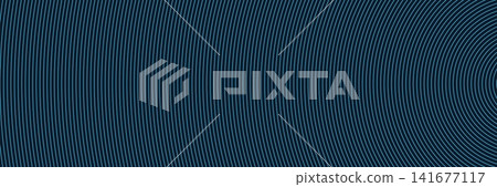 Minimalist background featuring vibrant cyan concentric circle lines pattern on dark surface for professional design projects and digital art illustration 141677117