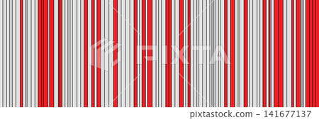 Striped pattern featuring repeating vertical lines in red and light gray tones for modern textile design or bold graphic backgrounds and visual layouts Striped pattern featuring repeating vertical lines in red and light gray tones for modern textile design or bold graphic backgrounds and visual layouts 141677137