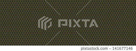 Seamless dark gray background with a repeating pattern of golden yellow hexagonal shapes, creating a honeycomb design Seamless dark gray background with a repeating pattern of golden yellow hexagonal shapes, creating a honeycomb design 141677146