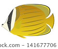 可愛的卡通風格蝴蝶魚插圖 141677706