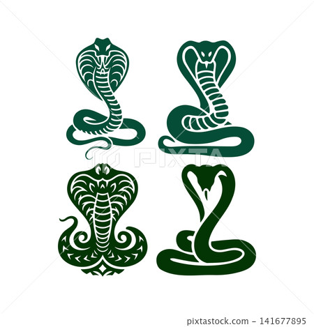 Green cobra silhouette for Nag Panchami Green cobra silhouette for Nag Panchami 141677895