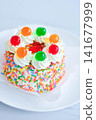 butter cake or coconut cake or sponge cake or a pound of  cake with jelly topping 141677999