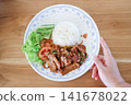 stir fried pork or spicy pork and rice or pork and rice 141678022