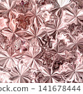Elegant pink rose gold glitter crystal glass reflection texture abstract facet starburst background banner wallpaper backdrop poster card print visual graphic clipart artwork design 141678444