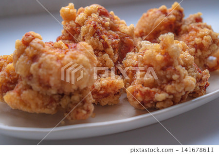 Assorted fried chicken, close-up of crispy fried chicken. Assorted fried chicken, close-up of crispy fried chicken. 141678611