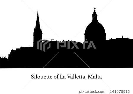 The silouette of the historic center of Valletta, Malta The silouette of the historic center of Valletta, Malta 141678915
