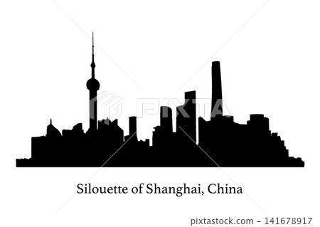 The silouette of the skyline of Shanghai, China 141678917