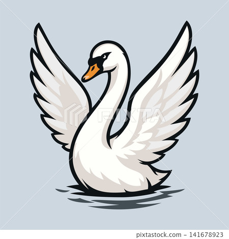 full body swan mascot logo design full body swan mascot logo design 141678923