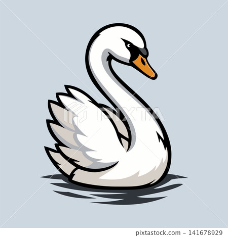 full body swan mascot logo design full body swan mascot logo design 141678929