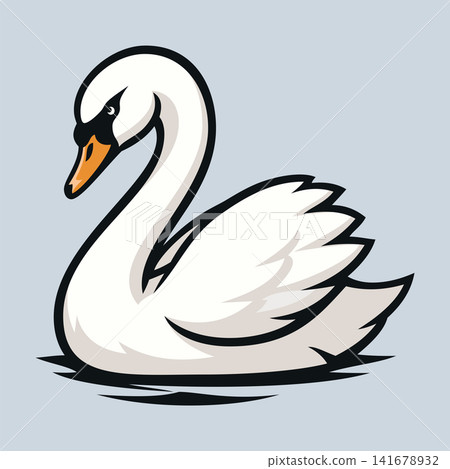 full body swan mascot logo design full body swan mascot logo design 141678932