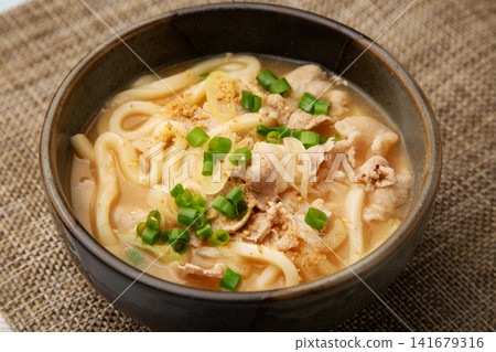 Sesame soup udon Sesame soup udon 141679316
