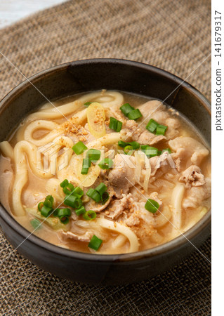 Sesame soup udon Sesame soup udon 141679317
