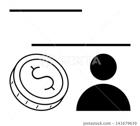 Financial planning, investment, income, economic analysis, budgeting, money management. ion of a coin with a dollar sign and a human figure. Financial planning and investment concept Financial planning, investment, income, economic analysis, budgeting, money management. ion of a coin with a dollar sign and a human figure. Financial planning and investment concept 141679639