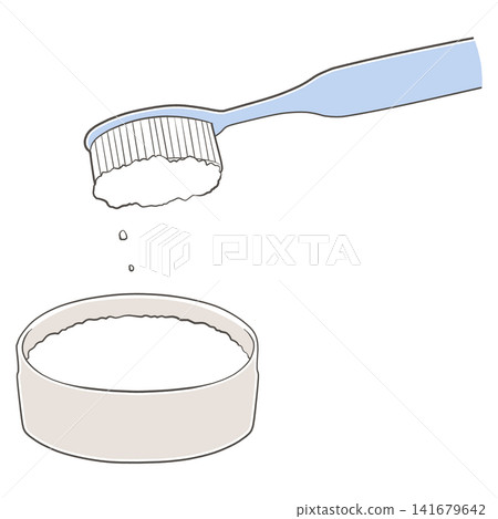 Illustration of toothpaste (powder) and toothbrush Illustration of toothpaste (powder) and toothbrush 141679642