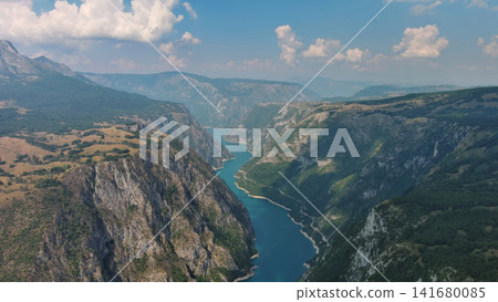 Piva river canyon aerial Montenegro Piva river canyon aerial Montenegro 141680085