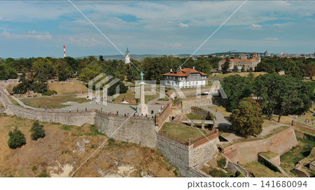 Kalemegdan fort in Belgrade Serbia and Save river Kalemegdan fort in Belgrade Serbia and Save river 141680094