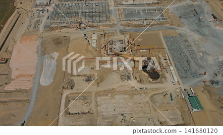 Industrial construction site construction equipment and materials Industrial construction site construction equipment and materials 141680120