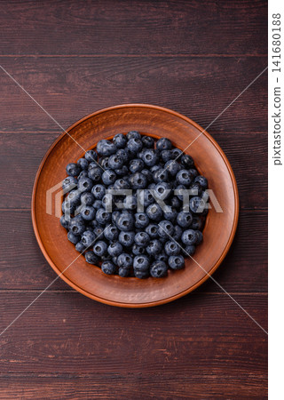 Fresh, ripe, and juicy wild blueberries as an ingredient for vegetarian dishes 141680188