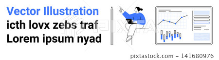 Data analysis, business growth, digital technology, presentation design, research tools, education. Person working with laptop next to growth charts. Data analysis and business growth concepts Data analysis, business growth, digital technology, presentation design, research tools, education. Person working with laptop next to growth charts. Data analysis and business growth concepts 141680976