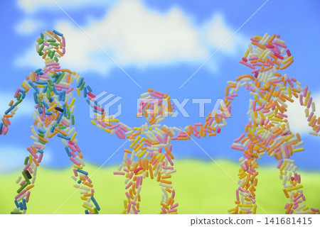 Create a close-knit family image with colored spray paint. Create a close-knit family image with colored spray paint. 141681415
