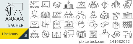 Icon set related to teachers Icon set related to teachers 141682052