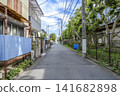 Urban landscape of Kawasaki City, Kanagawa Prefecture: Residential area in front of Kawasaki-Shinmachi Station and local roads along the railway tracks. 141682898