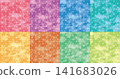 Watercolor-style hemp leaf pattern background set (colorful and geometric patterns) 141683026