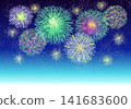 Fireworks, sparkling starry sky 141683600