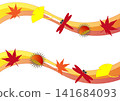 An illustration of a maple leaf, evoking the image of autumn. 141684093