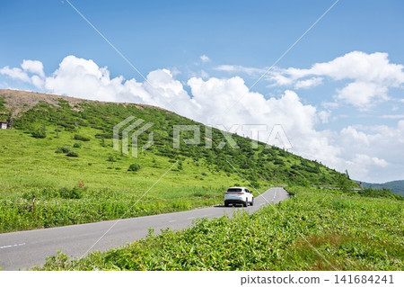 一條令人神清氣爽的夏季公路，穿過高地 141684241