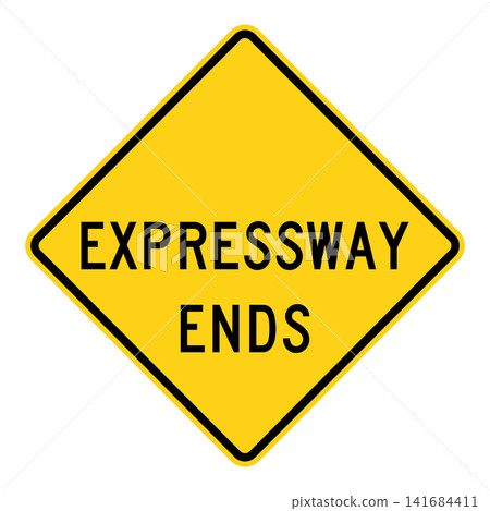 American road sign: End of expressway American road sign: End of expressway 141684411