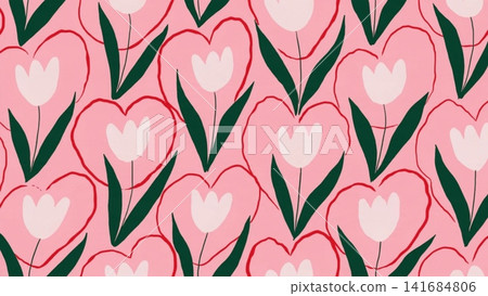 Cute Valentine's Seamless Pattern Hand Drawn Doodle Cute Valentine's Seamless Pattern Hand Drawn Doodle 141684806