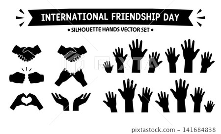 International Friendship Day Hand Silhouette Gesture Vector Set International Friendship Day Hand Silhouette Gesture Vector Set 141684838