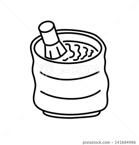 matcha whisk in bowl illustration matcha whisk in bowl illustration 141684998