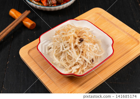 chinese Pickled Mustard Greens Side Dish with Traditional Seasoning 141685174