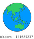 Earth Globe Outline Showing Asia and Australia Continents 2 141685237
