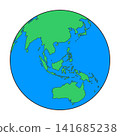 Earth Globe Outline Showing Asia and Australia Continents  141685238