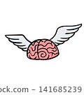 Flying Brain Vector Cartoon 141685239