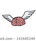 Flying Brain Cartoon 141685240