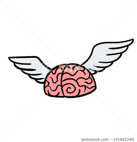 Flying Brain Cartoon Flying Brain Cartoon 141685240
