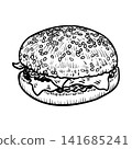 Drawing of hamburger - hand sketch 141685241