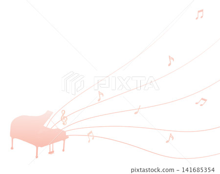 音符和粉紅色鋼琴框 音符和粉紅色鋼琴框 141685354