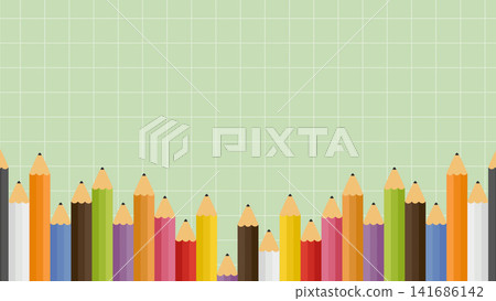 Back to School Background with Colorful Pencil Border Back to School Background with Colorful Pencil Border 141686142